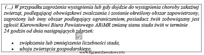 Hodowca tuczników, z siedzibą stada na terenie obszaru zapowietrzonego, 