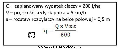 Na podstawie podanych założeń przygotowania opryskiwacza do pracy 