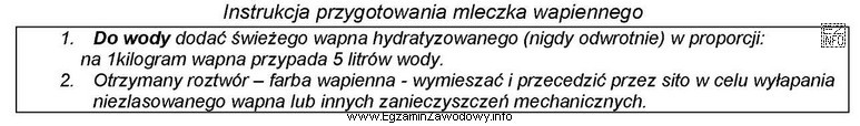 Na podstawie instrukcji oblicz, ile wapna hydratyzowanego należy uż