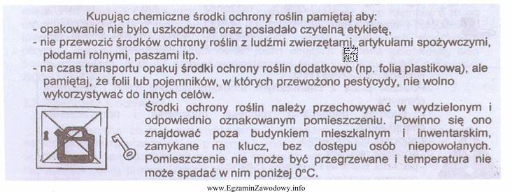 Środki ochrony roślin należy przechowywać