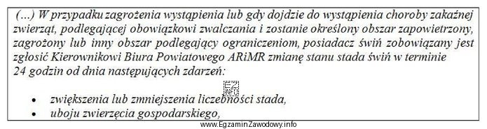 Hodowca tuczników, z siedzibą stada na terenie obszaru zapowietrzonego, 
