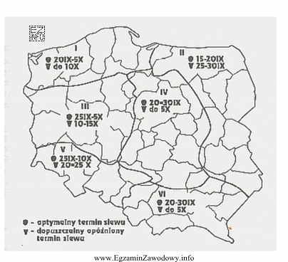 Optymalny dla siewu pszenicy ozimej w rejonie Polski środkowej 