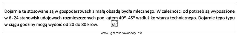 Którego typu dojarni dotyczy opis?