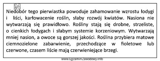 Niedobór którego pierwiastka w roślinach może 