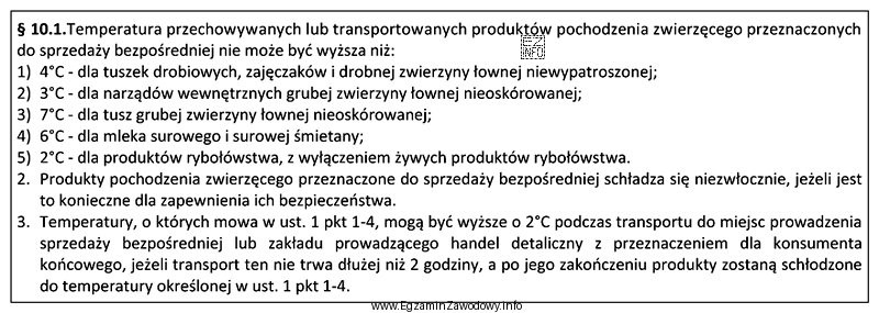 Jaką maksymalną temperaturę może mieć śmietana surowa podczas transportu 