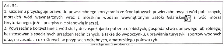 Powszechne korzystanie z wód nie obejmuje