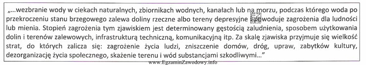 Fragment ustawy Prawo wodne opisuje zagrożenie