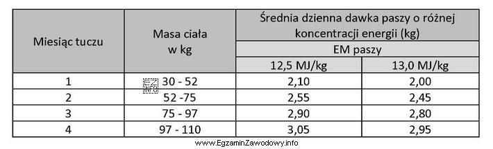 Ile kilogramów paszy o koncentracji energii metabolicznej EM 13,0 MJ/