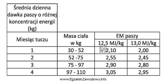 Ile kilogramów paszy o koncentracji energii metabolicznej EM 13,0 MJ/