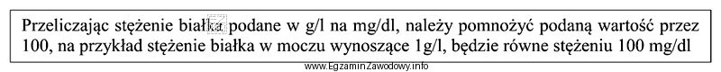 Stężenia białka w moczu wynoszące 50 g/l 