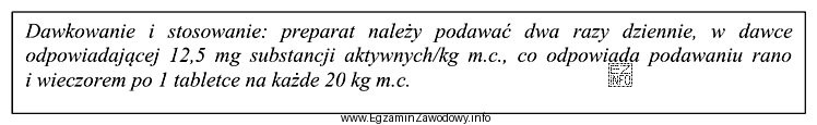 Na podstawie informacji przedstawionej w ramce określ, ile tabletek 