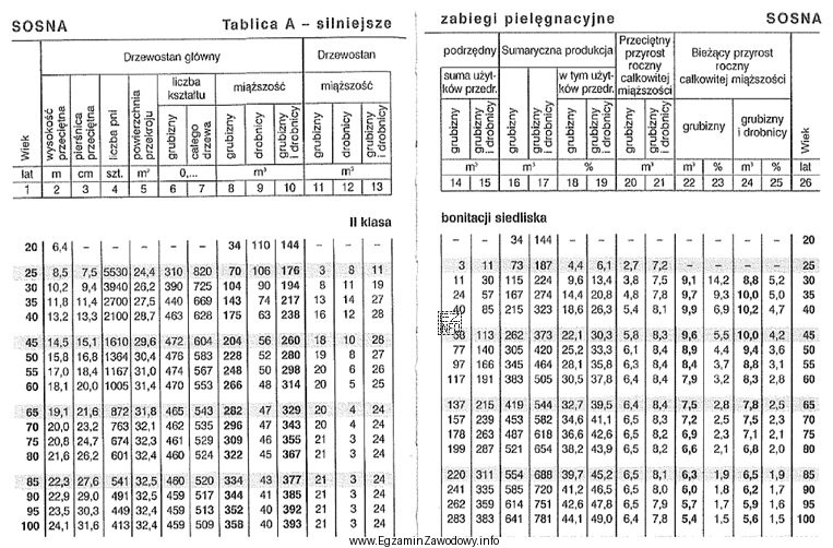 Na podstawie tablic Schwappacha liczba pni w ostatnim 10 leciu, wykazanym 