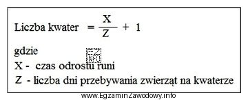 Na podstawie podanego wzoru oblicz, na ile kwater należy 