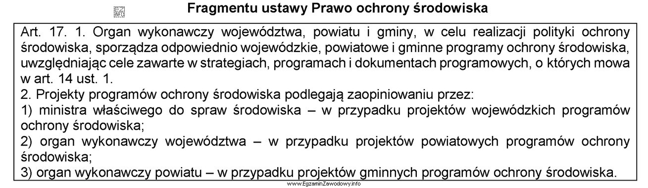 Na podstawie zamieszczonego fragmentu ustawy wskaż, programy opiniowane przez Ministra Ś
