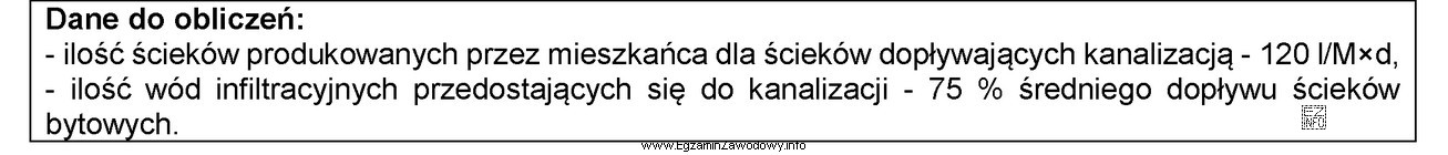 Oblicz ile ścieków dopłynie w ciągu doby 