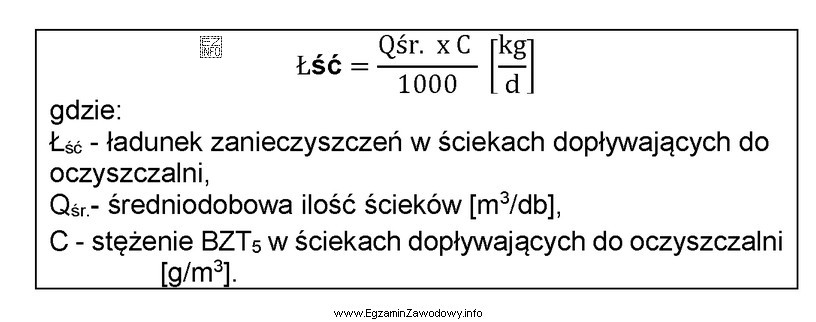 Ile będzie wynosił ładunek zanieczyszczeń w ściekach dopływają