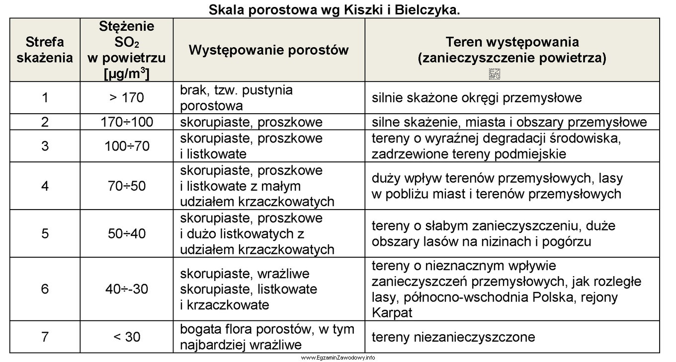 Na podstawie informacji zawartych w tabeli określ, jakie stę