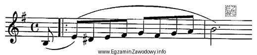 Przedstawiony fragment muzyczny należy zagrać