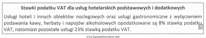 Wartość netto usług noclegowych wynosi 1 000 zł. Korzystając 