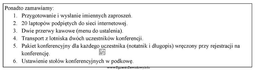 Koncern samochodowy zamówił w hotelu organizację ośmiogodzinnej konferencji 