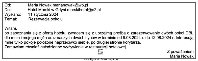 Na podstawie zamieszczonego zamówienia, określ który rodzaj 