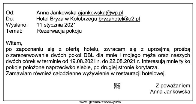 Na podstawie zamieszczonego zamówienia określ, który rodzaj 