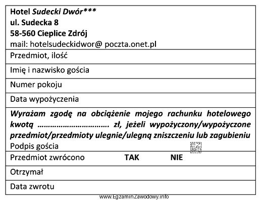 Który dokument sporządza się na zamieszczonym formularzu?