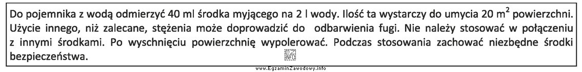 Ile środka myjącego i wody należy zastosować do 