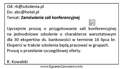 Na podstawie zamieszczonego zamówienia określ, w jaki sposó