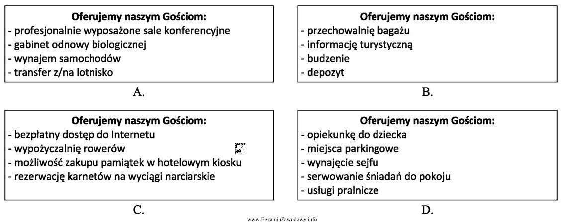 Która oferta hotelu dotyczy usług dodatkowych uzupełniają