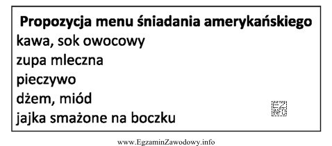 Którą z podanych potraw można uzupełnić podaną 