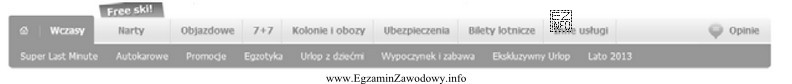 Przedstawiony fragment oferty portalu turystycznego nie obejmuje rezerwacji