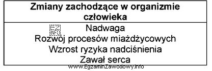 Przedstawione w tabeli zmiany zachodzące w organizmie człowieka 