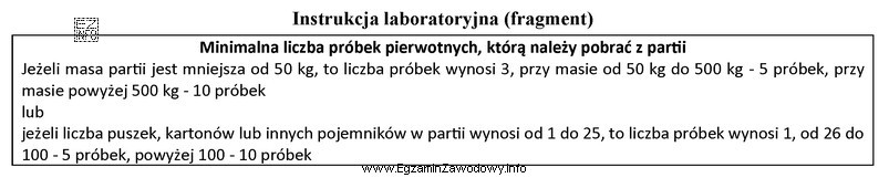 Korzystając z informacji zawartych w instrukcji laboratoryjnej, określ 