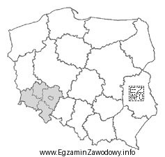 Na przedstawionej mapie Polski zaznaczono województwo