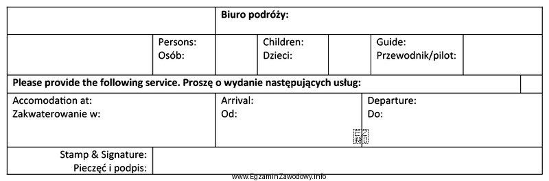 Przedstawiony formularz służy do sporządzenia