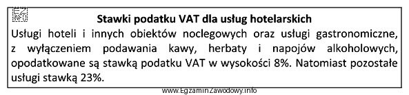 Korzystając z informacji zamieszczonych w ramce, oblicz wartość brutto 