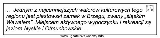 Przedstawione w opisie walory turystyczne znajdują się w województwie