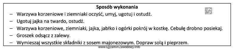 Którą potrawę należy sporządzić na podstawie zamieszczonego 