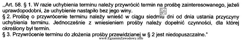 Z zamieszczonego przepisu Kodeksu postępowania administracyjnego wynika, że należ