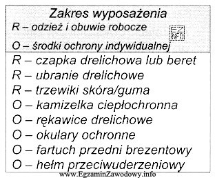 Wyposażenie ochronne przedstawione w tabeli przeznaczone jest dla pracownikó