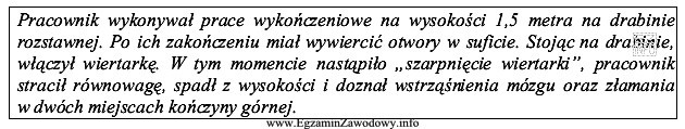 Korzystając z opisu wypadku określ co nie był