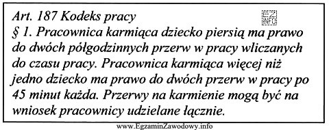 Kobieta karmiąca piersią może na swój wniosek 