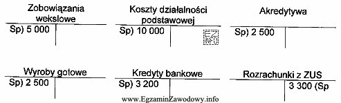 Na których kontach błędnie naniesiono stany początkowe?