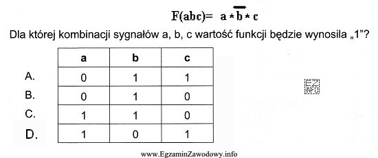 Poniżej przedstawiona jest funkcja logiczna opisująca układ 