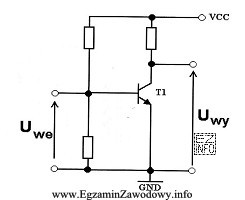 Na schemacie przedstawiono tranzystor T1, który pracuje w ukł