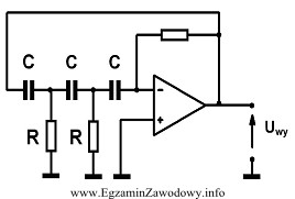 Elementy R, C w układzie generatora, którego schemat 