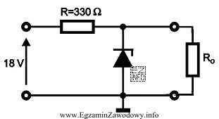 W stabilizatorze napięcia zastosowano diodę Zenera o napięciu 