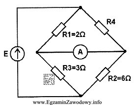 Jaka powinna być wartość rezystora R4, aby wskazanie amperomierza, 