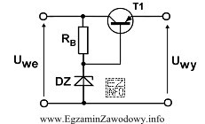 Diodę Zenera, w przedstawionym na schemacie układzie, stosuje się 